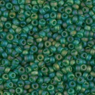 Miyuki seed beads 11/0 - Matted transparent green ab 11-146FR